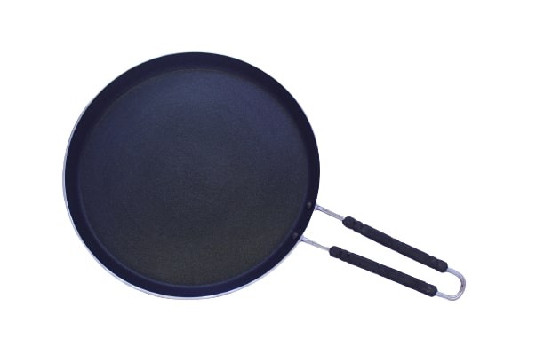 Non Stick Dosa Tawa with Plastic Handle Tawa with Rim|Pan Cake Pan|Flat Pan 28.5 cm - Black