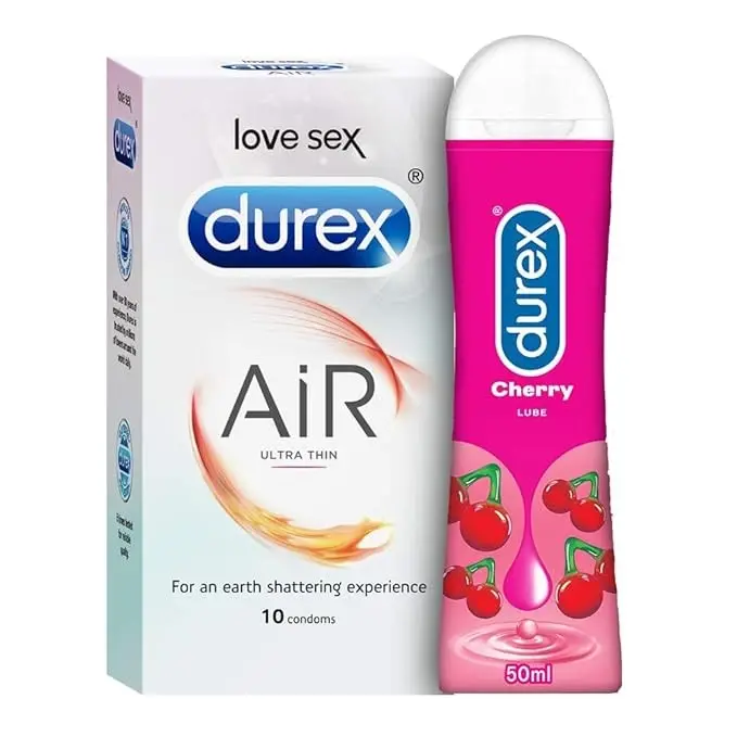 Durex Pleasure Pack | Cherry Lubricant & Air Condoms for Ultimate Comfort