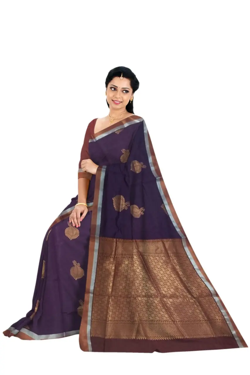 Women's Paper Cotton Saree Text Printed Tassel Border Designer Cotton Saree With Unstitched Blouse Piece