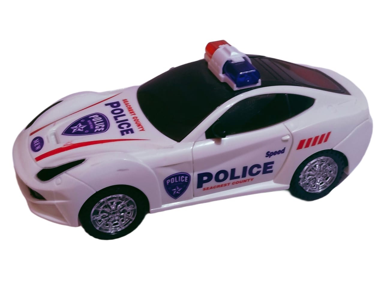 Police Car Toy for Kids - Bump and Go Cop Car with Fun Flashing Lights in The Wheels and Realistic Sounds with Sirens