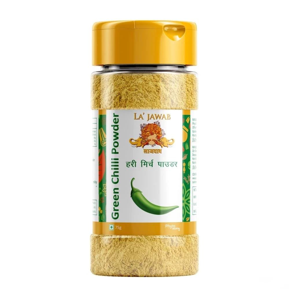 La ' Jawab organics Green Chilli powder 75g