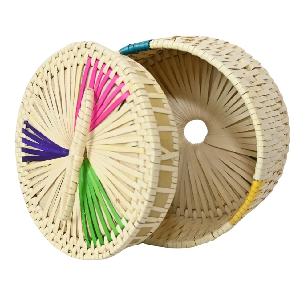 Palm Leaf Small Storage Box, Handwoven Decorative Container with Lid/Jewel Storage/Gift Box