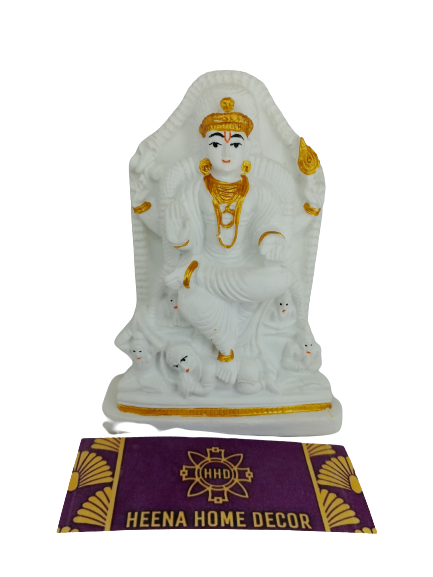 Lord Dakshinamurthy Statue polyresin White Colour Idol RADIUM 10 cm Height
