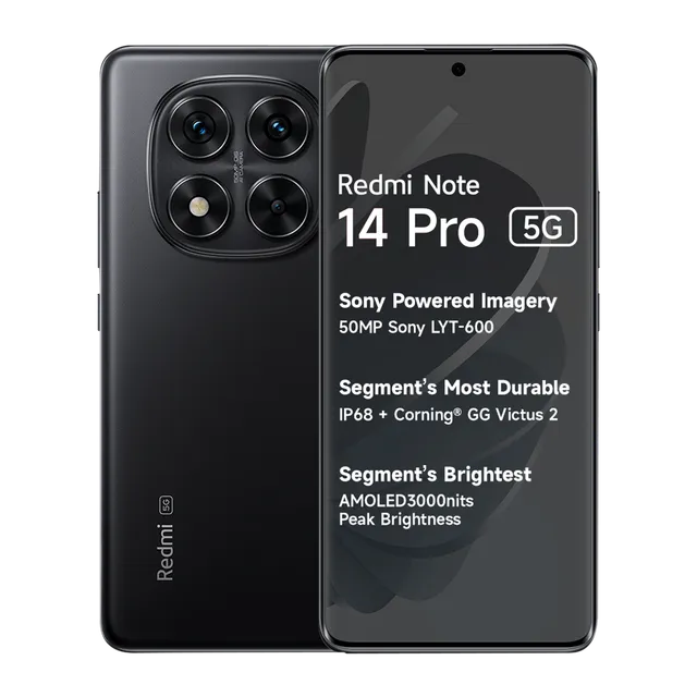 Redmi Note 14 Pro+ 5G 8GB RAM 128GB Storage - Titan Black