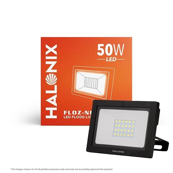 Halonix 50w Led Outdoor Flood Light Waterproof - Ip66 Led Lights With 120° Wide Beam | Halogen Light, Focus Light for Garage, Parking,shop -(Cool White)