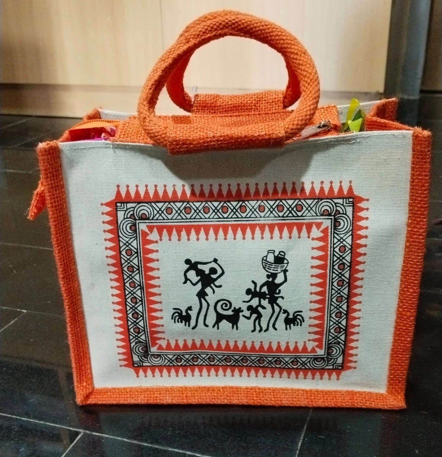 Eco Orange Jute Bag | Market & Everyday Use