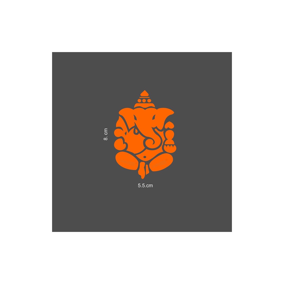 indnone® Lord Ganapathi Logo Sticker for Bike Water Proof PVC Vinyl Decal Sticker | Orange Color Standard Size