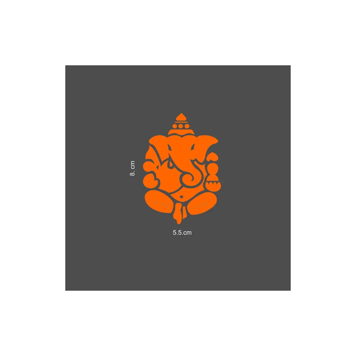 indnone® Lord Ganapathi Logo Sticker for Bike Waterproof PVC Vinyl Decal Sticker | Orange Color Standard Size