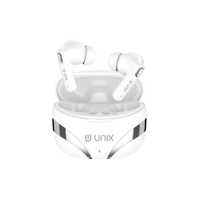 Unix UX-W4 Wings Airbus Wireless Earbuds – Premium Sound, Up to 40 Hours Playtime, Comfortable Fit, Long Battery Life, Sweat-Proof, Sleek Design