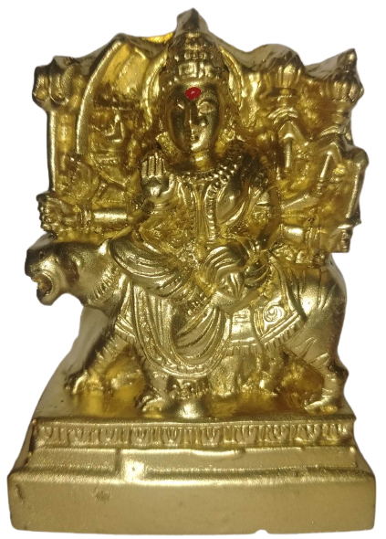 Goddess Polymarble Maa Durga Devi Amman Idol (7.5 cm Height, Multicolored)