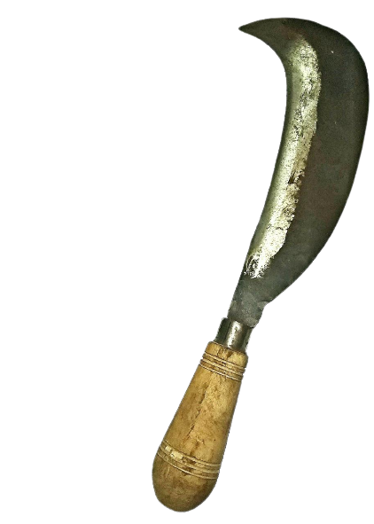 Aruval Iron Bill Hook (TN style Aruvaal) With Wooden Handle " XL" Size (Made of original suspension plate) Gardening Knives Handmade Bill Hook / Felling (14 inch(full knives) Wooden Handle for home