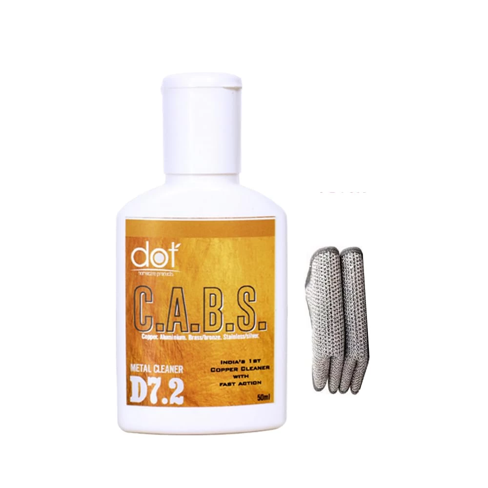 DOT CABS 50ml - Copper Aluminium, Brass, Stainless Steel, Silver Cleaner | Instant clean, No Itchiness, No Black Marks, Shine lasts upto 20 days (50ml)