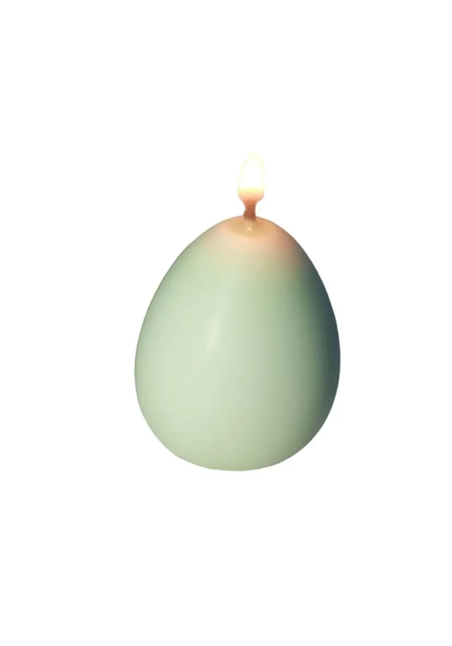 Green Oasis Egg Candle - Nature's Tranquility | Soothing Green Egg Shape Soy Candle - Pure Relaxation