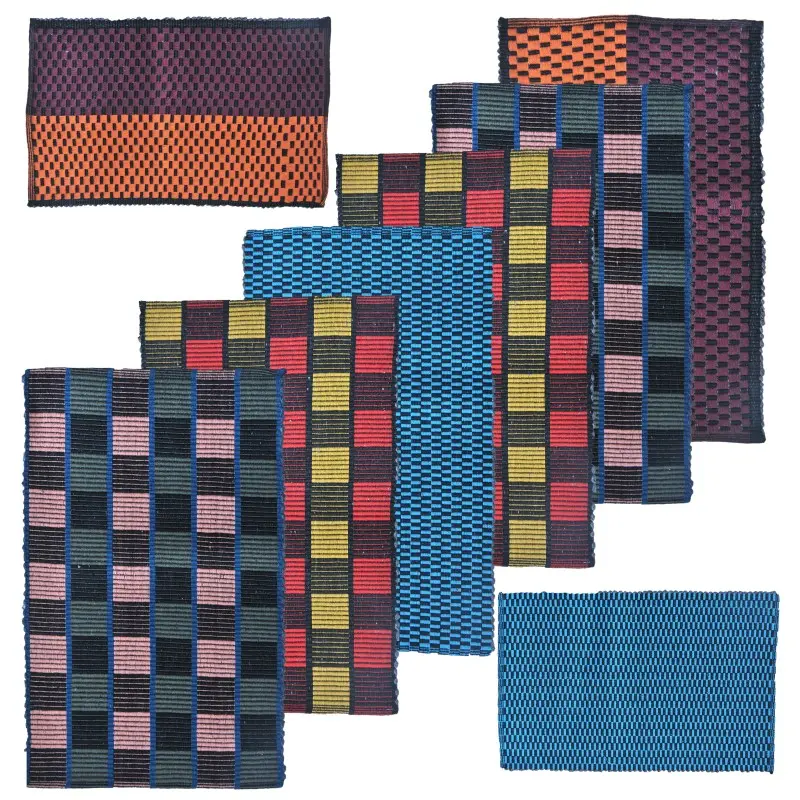 Infinite@Cotton Blend Weaved Water Absorbing Reversible Door Mat Bath Mat  Combo for Home Decor Living Room Indoor and Outdoor Usage (Multicolor, Size- 16'' X 24'' Inch Box) - Set of 8