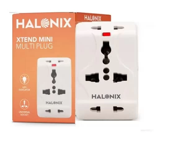 Halonix 3 Pin Universal Multi Plug Travel Adapter 6 Amp