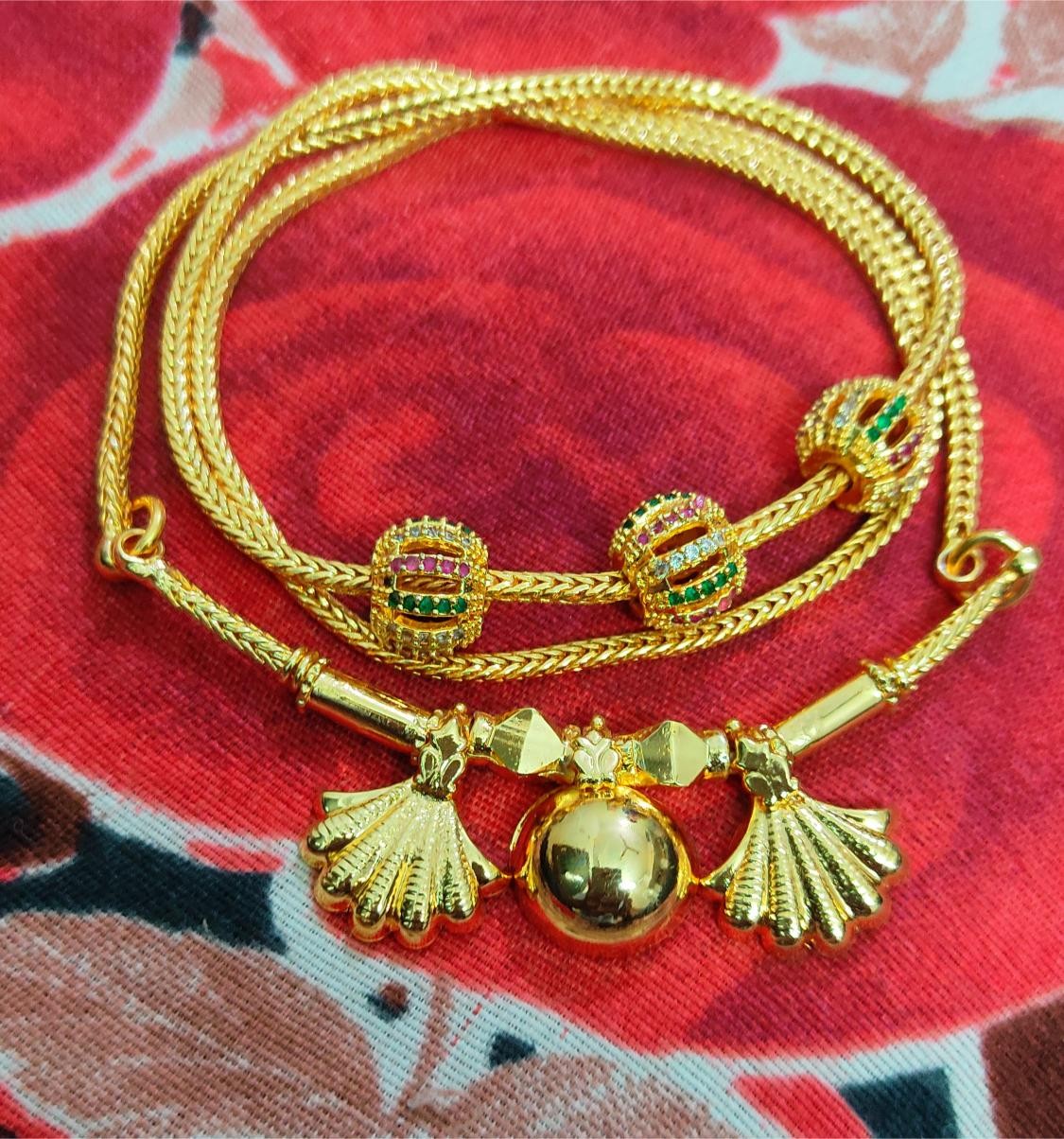 Traditional Mugappu Thali Chain 24 Inch