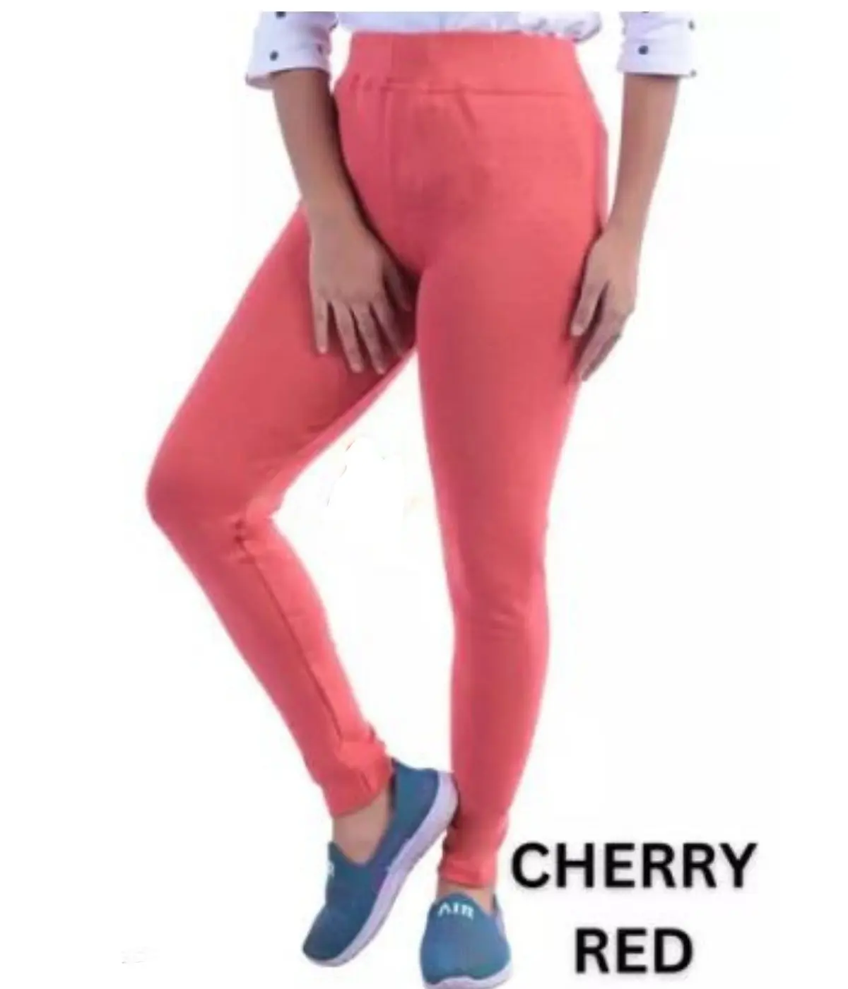 Jegging for women plain cherry red