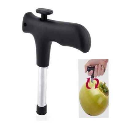 Treated Stainless Steel Tender Coconut Opener Tool, Driller with Cleaner stick, Simple and Safe for Your Hands (set1)