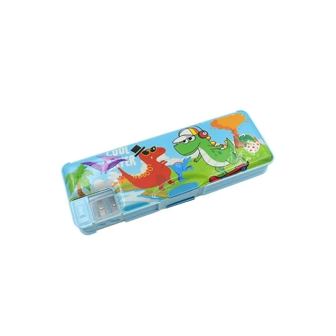 Fun & Functional: Cartoon Pencil Case With 2 Compartments