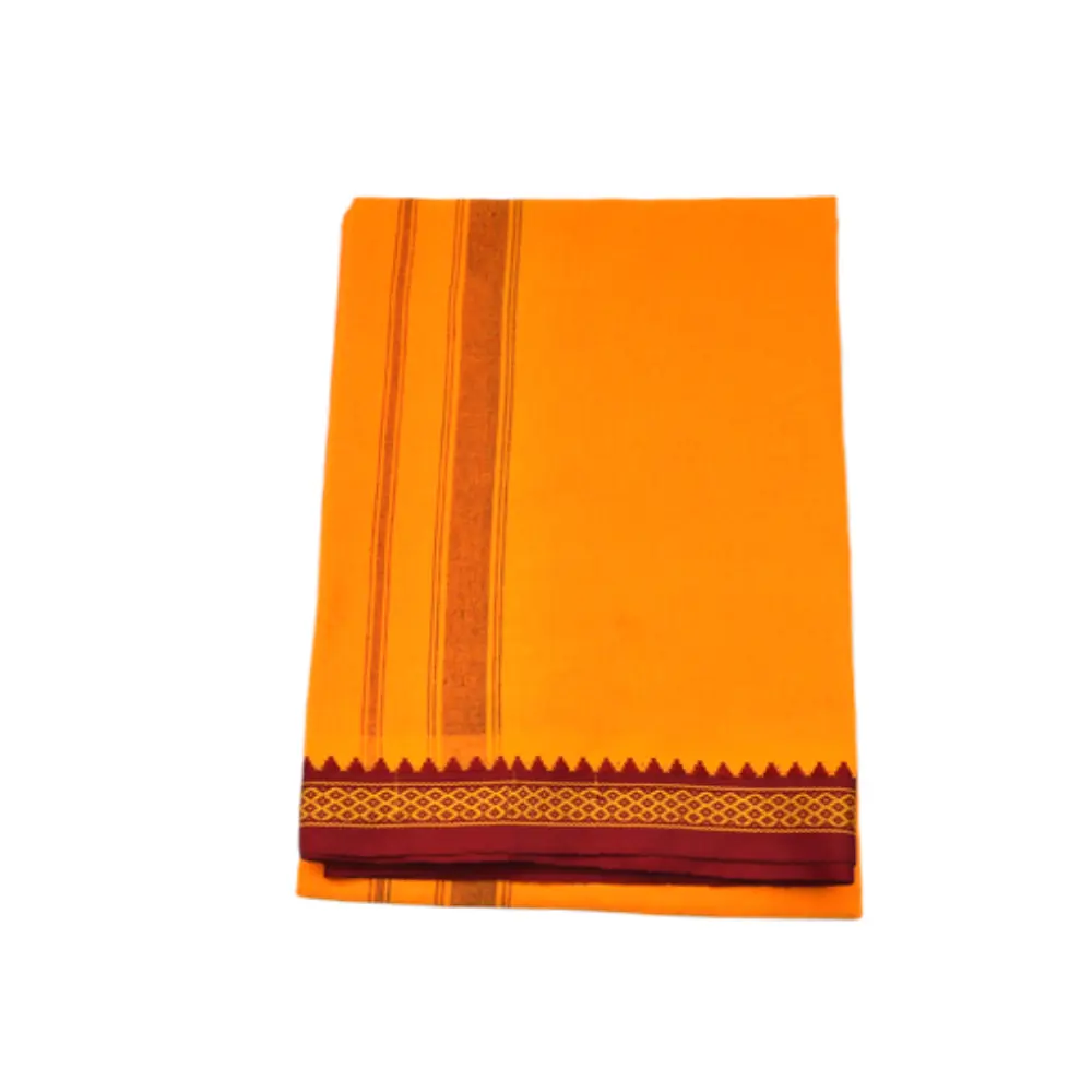 Men’s  kaavi temple  Cotton Dhoti - Cotton Lungies for Men ethnic wear traditional look dhoti