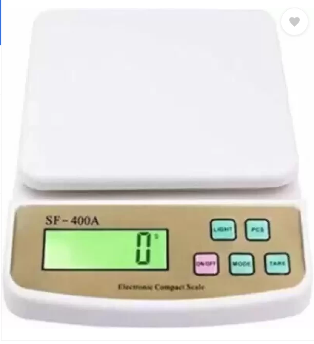 Sharp Electronics SF-400A 10kg Multipurpose LCD Screen Digital Weighing Measure Scale Machine for Measuring Fruits, Spice, Food, Vegetable (White, 10 Kg Max Capacity)