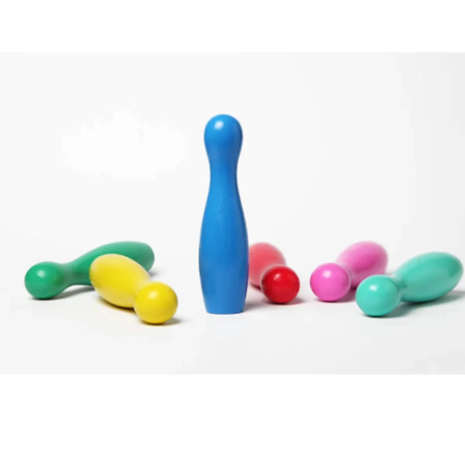 Bowling Color pins - Pretend Play, Open Ended, Mini-Sports Toy Collection Size: 12cm Height and 5cm Diameter