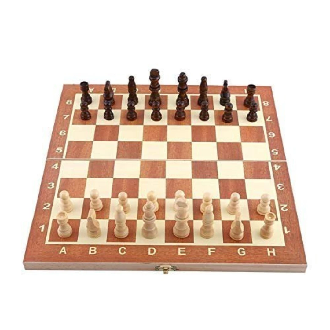 Luvis Grace Wooden 3 in 1 Chess Board Games Set – Wooden Chess Board with Chess, Checkers & Backgammon – Premium 3 in 1 Chess Board Wooden Game Set (3 in 1, 9.5, Inches)