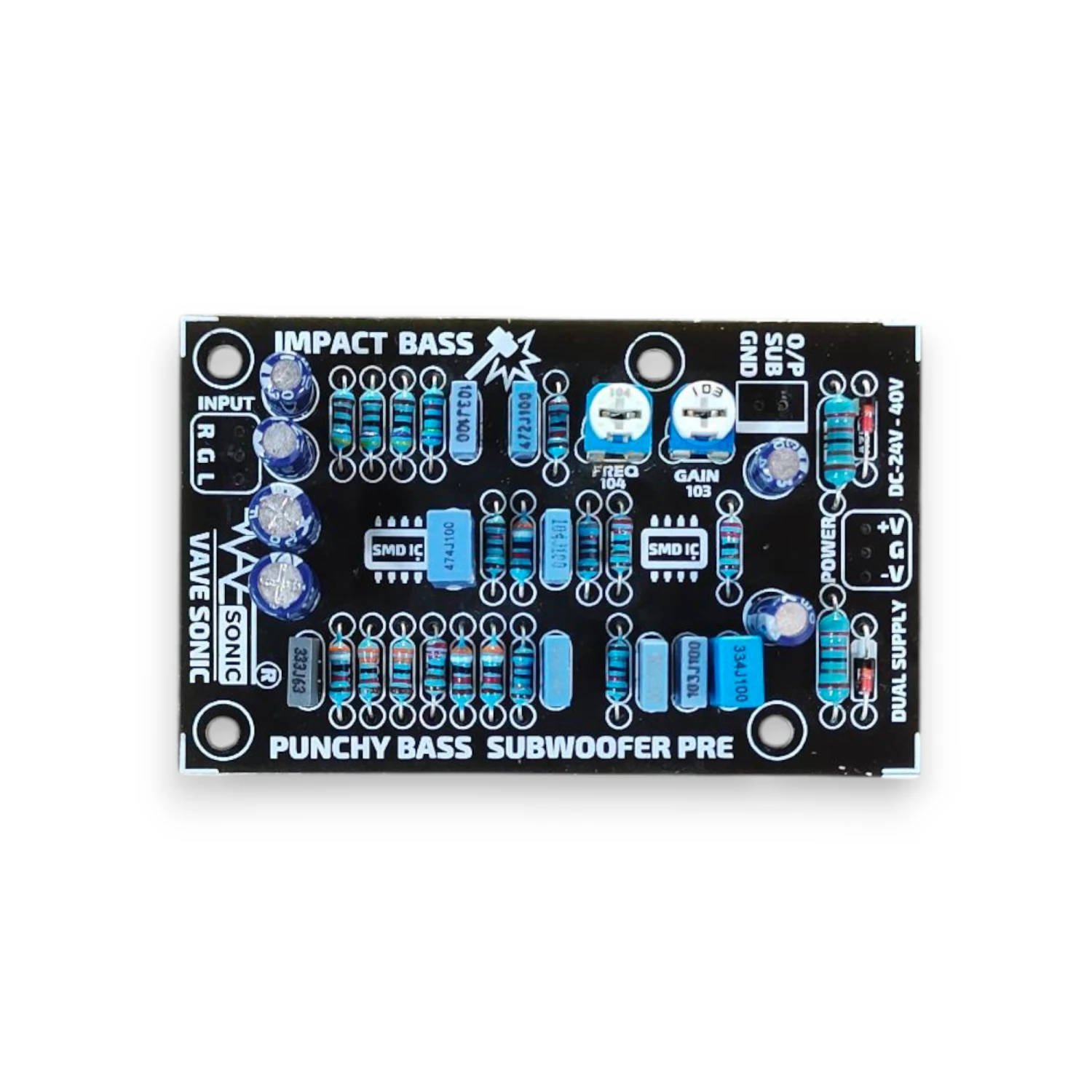 IMPACT BASS - SUBWOOFER Low Pass Filter PRE-AMP Board | Frequency 30Hz–70Hz | DC 30V–40V Dual Supply | Deep Punch Bass Use Home & Commercial Audio Amplifier