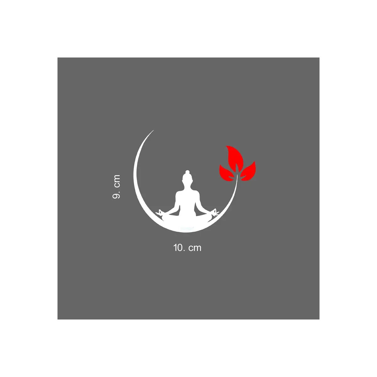 indnone® Yoga Meditation Sticker for Bike Waterproof PVC Vinyl Decal Sticker | White & Red Color Standard Size