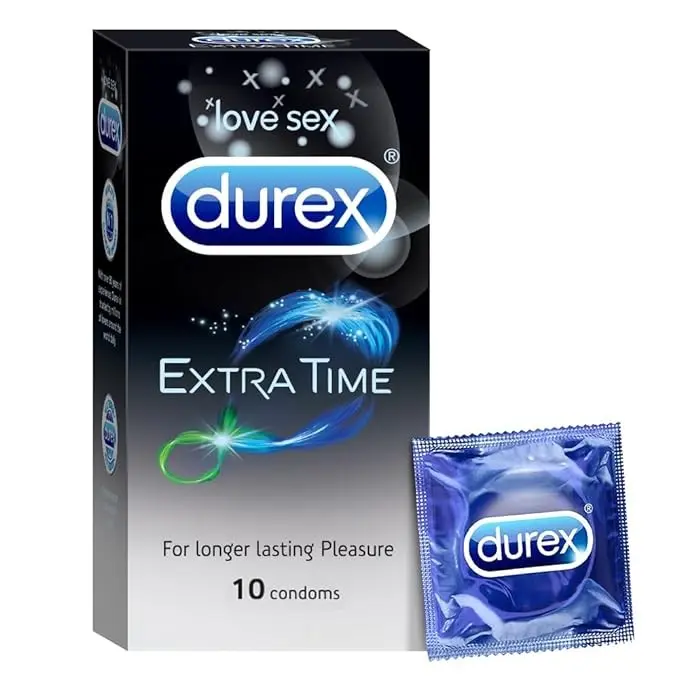 Durex Extra Time Condoms | Long-Lasting Climax Control | 10s Pack