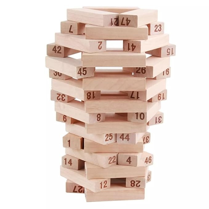 UyirMei Jenga Timber Tower Tumbling Game, Wood Block Game Classic