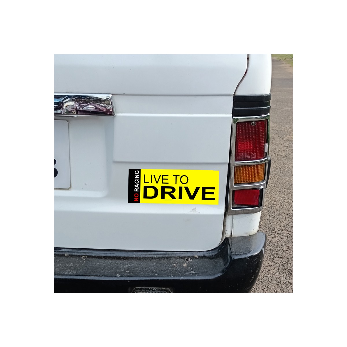 indnone® Car Live to Drive Logo Sticker for Car Sticker Stylish Vinyl Decal Sticker | Standard Size Windows Side Hood Bumper