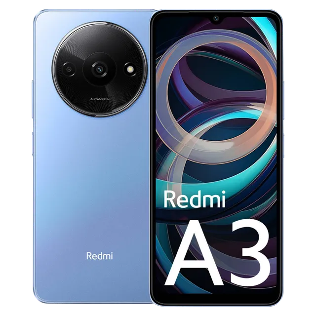 Redmi A3 Smartphone (Lake Blue, 6GB RAM + 128GB Storage) - High Performance, Ample Storage, Sleek Design, Budget-Friendly