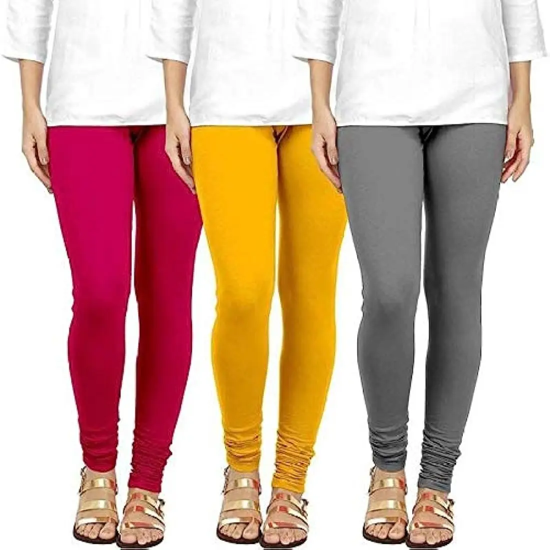 Women Leggings Multi Color Combo Pack 3 | REGULAR Cotton Leggings