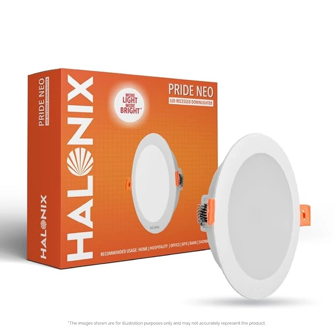 Halonix 10w 6500k Pride Recessed Led Downlighter | Cut Out- 3.8 Inch, Dia- 5 Inch | Led Ceiling Light for Home, Shop and Office