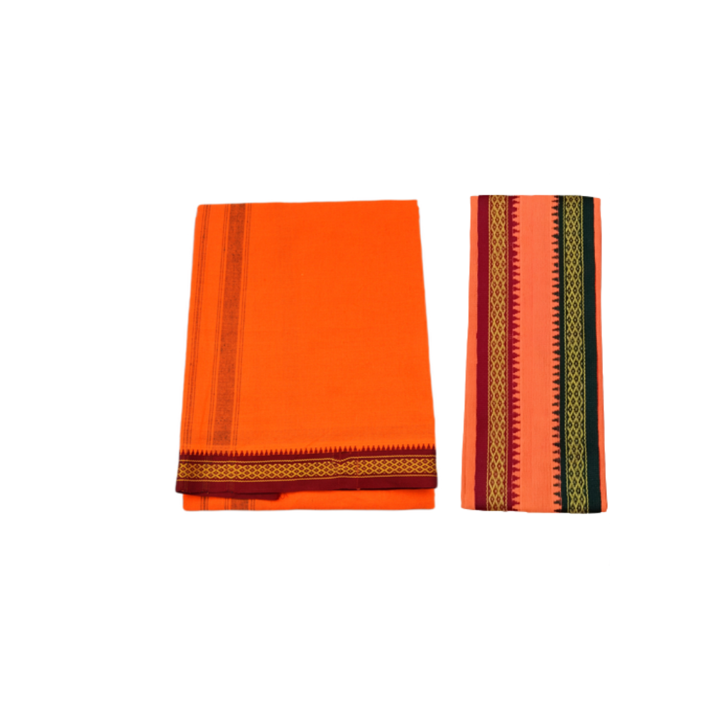 Men's Kaavi Temple Wear Dhotis Cotton/With towel/Free Size