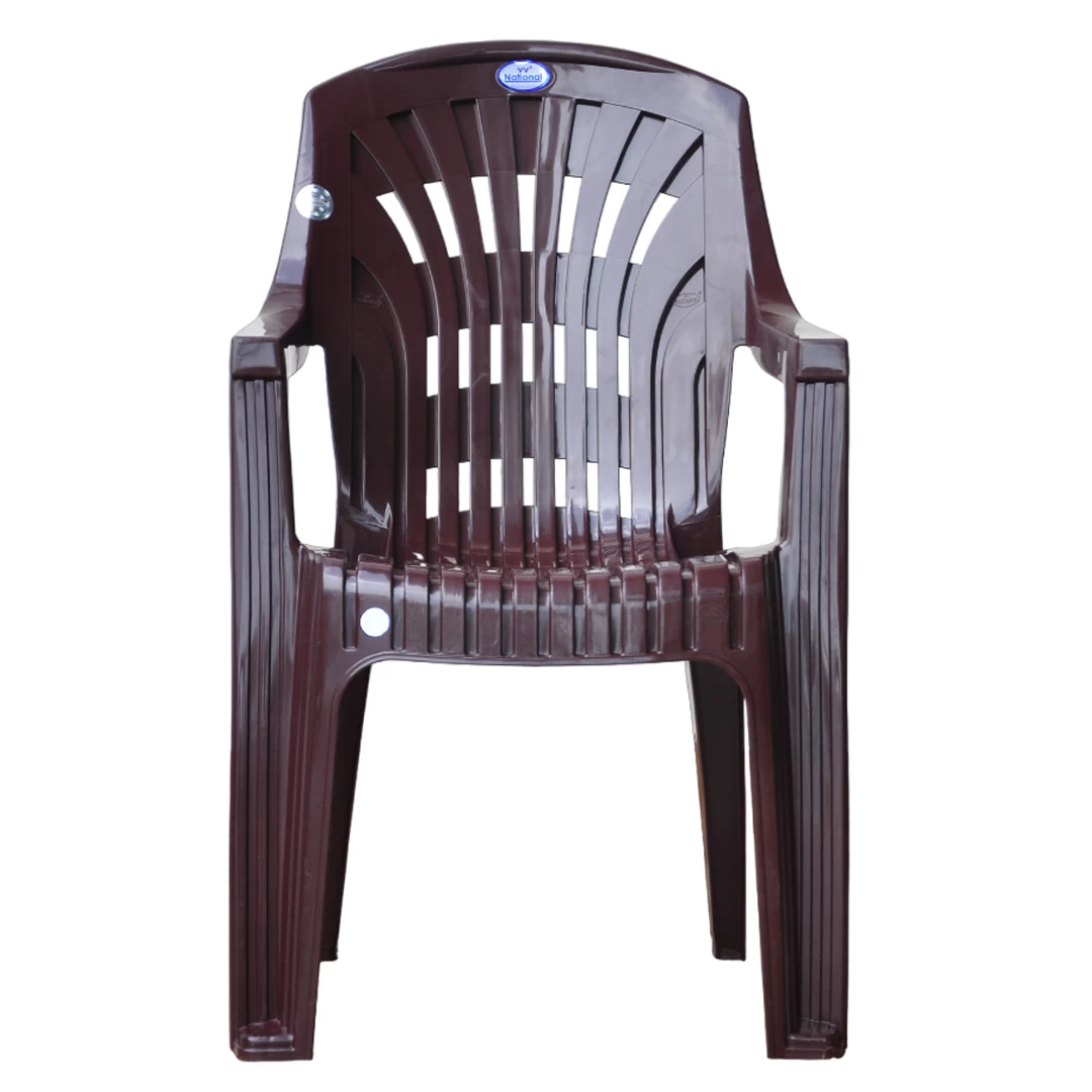 Vista Brown Stackable Plastic Chair - Indoor/Outdoor Use