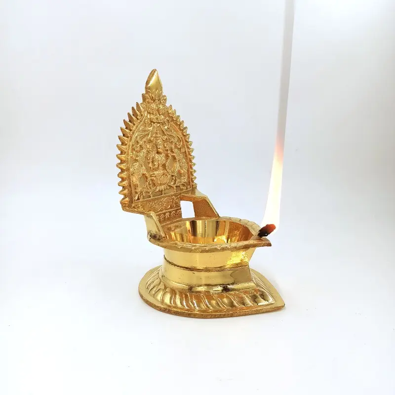 Goodselite Traditional Brass special Kamatchi amman vilaku/kamatchi oil diya  (Medium, 100% Brass Oil Diya)