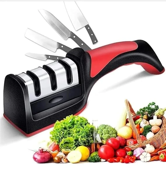 Kitchen Knife Sharpener for Home Use, Professional Manual Blade Sharpening Tool-Sharpening Tool for Steel Knives