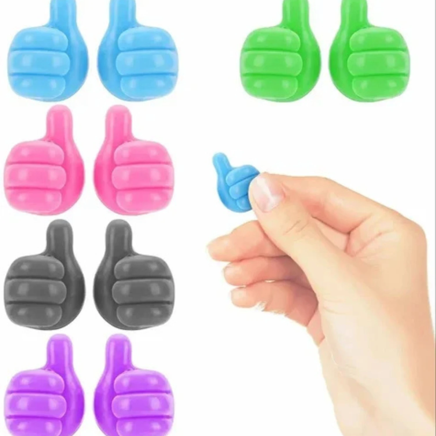 Self-Adhesive Wall Hooks – Multi-Function Cable Clips & Key Holders for Easy Organization