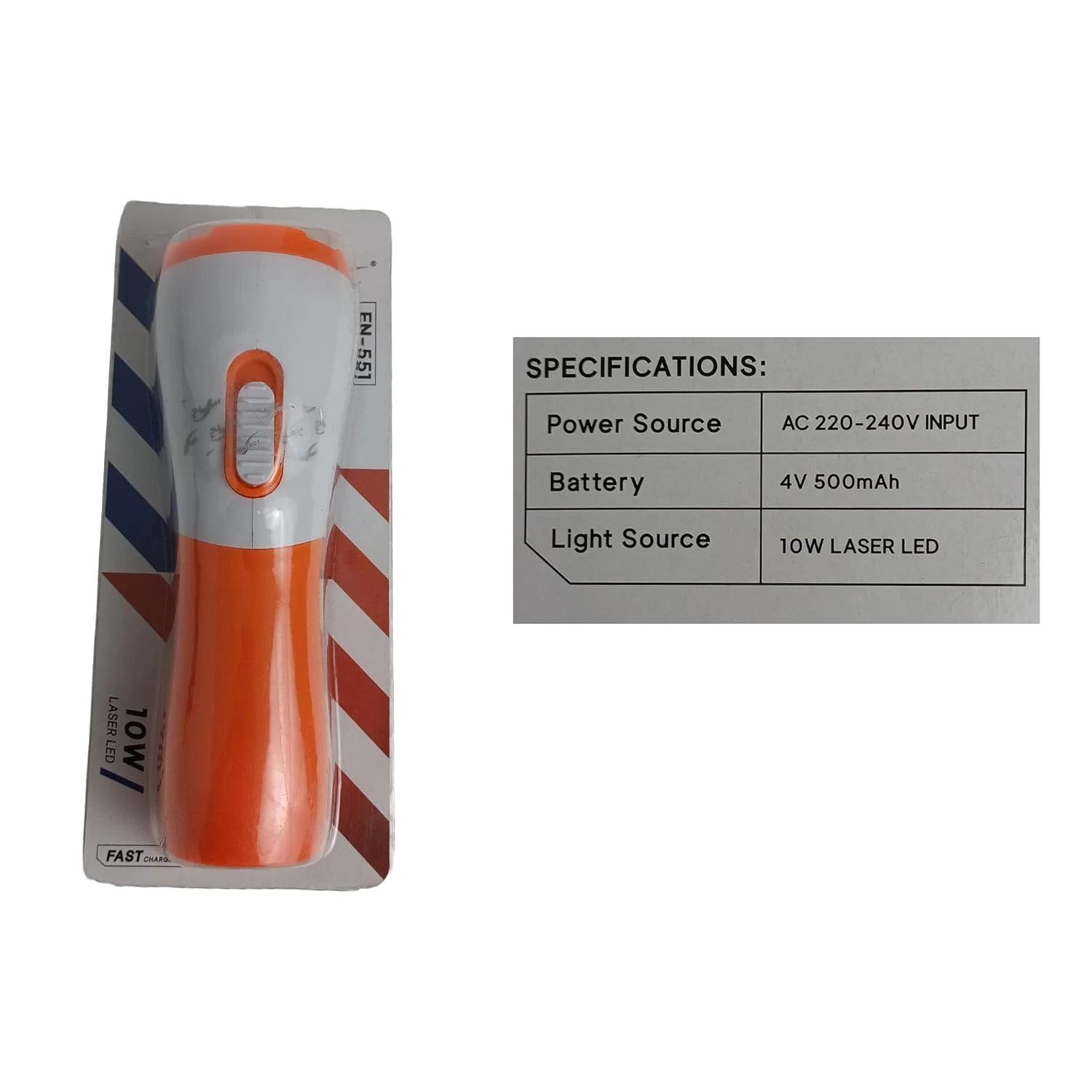 En- 551 Torch  (Multicolor : Rechargeable)