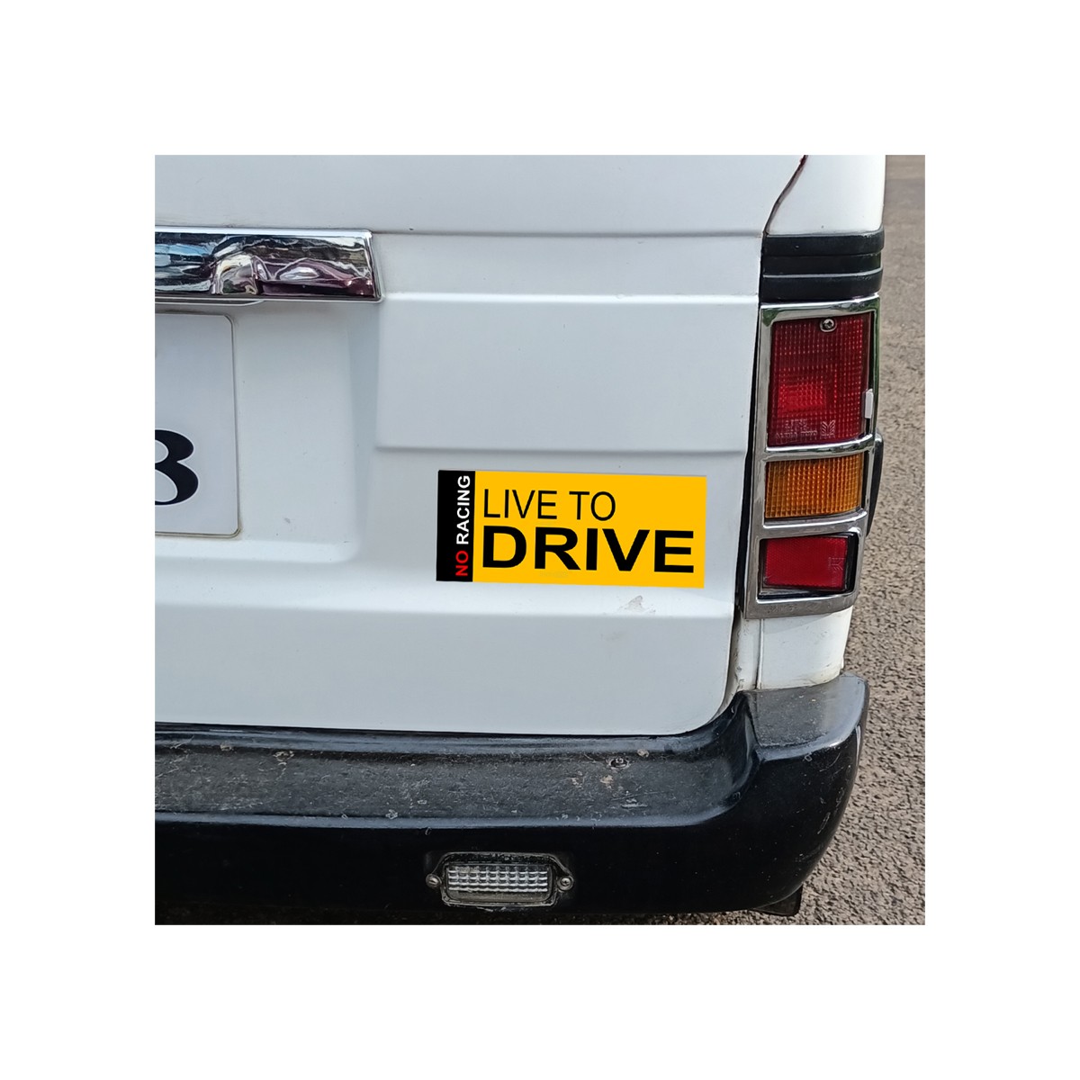 indnone® Live to Drive Logo Sticker For Bike & Car Sticker Stylish Vinyl Decal Sticker | Standard Size Windows Side Hood Bumper