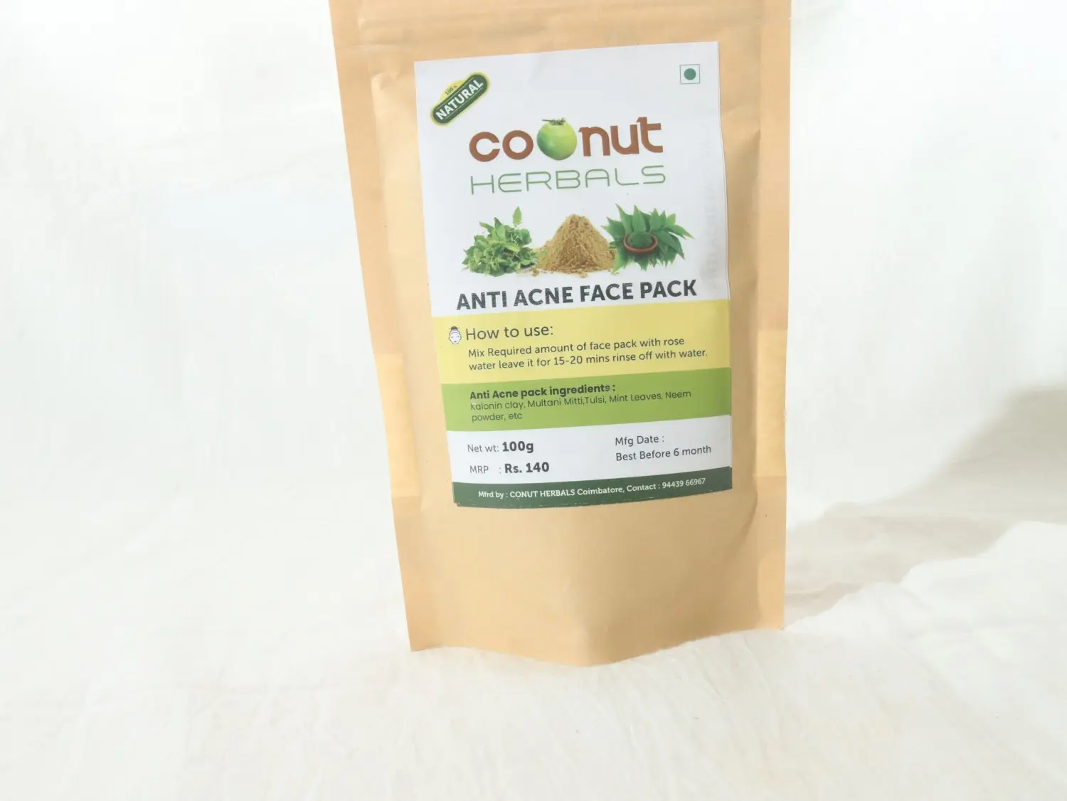 conut herbals ANTIACNE face pack