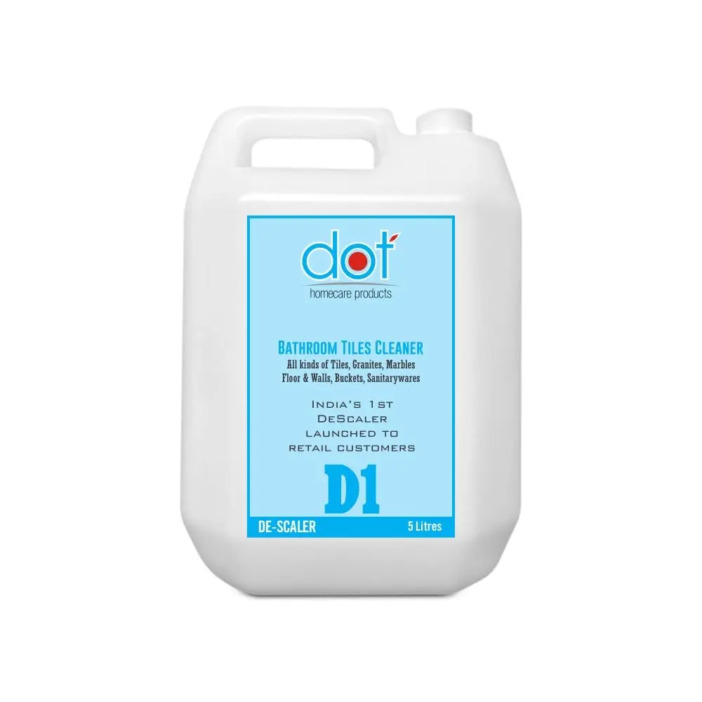 DOT Homecare Products Bathroom Tiles Cleaner, Descaler, 5 Litres, Remove Heavy Salt Stains, Hard Water Marks, Lime Scale, Calcium, Soap Scum, Mold, Rust And Fungus, Walls & Floor