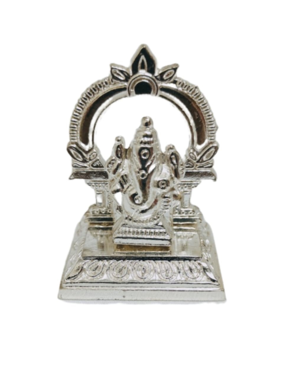 German Silver vinayagar Statue for Pooja Room / Silver Ganesha for Car Dashboard