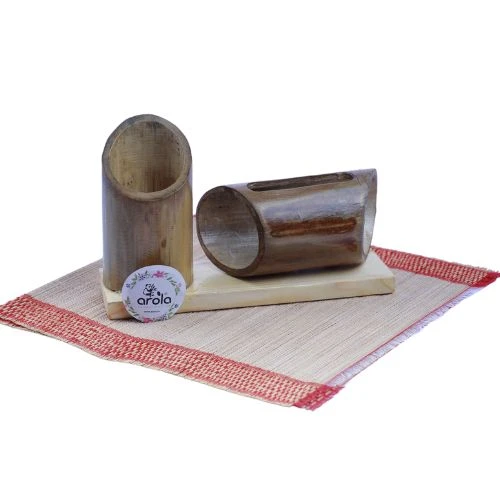 Arola Bamboo  Mobile Stand , Pen Stand with Visiting Card Holder Speaker