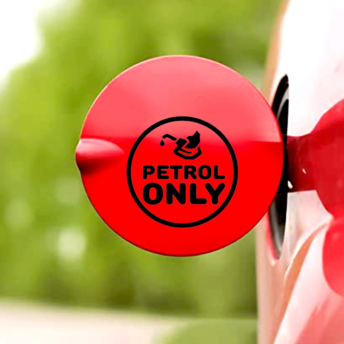 indnone®  Petrol Only Pipe Logo Sticker for Car. Car Sticker Stylish Fuel Lid | Black Color Standard Size