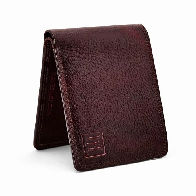 HAYES LONDON Genuine Leather Wallet for Men, Original Wallet with RFID Blocking, Bifold Purse with 8 Compartments