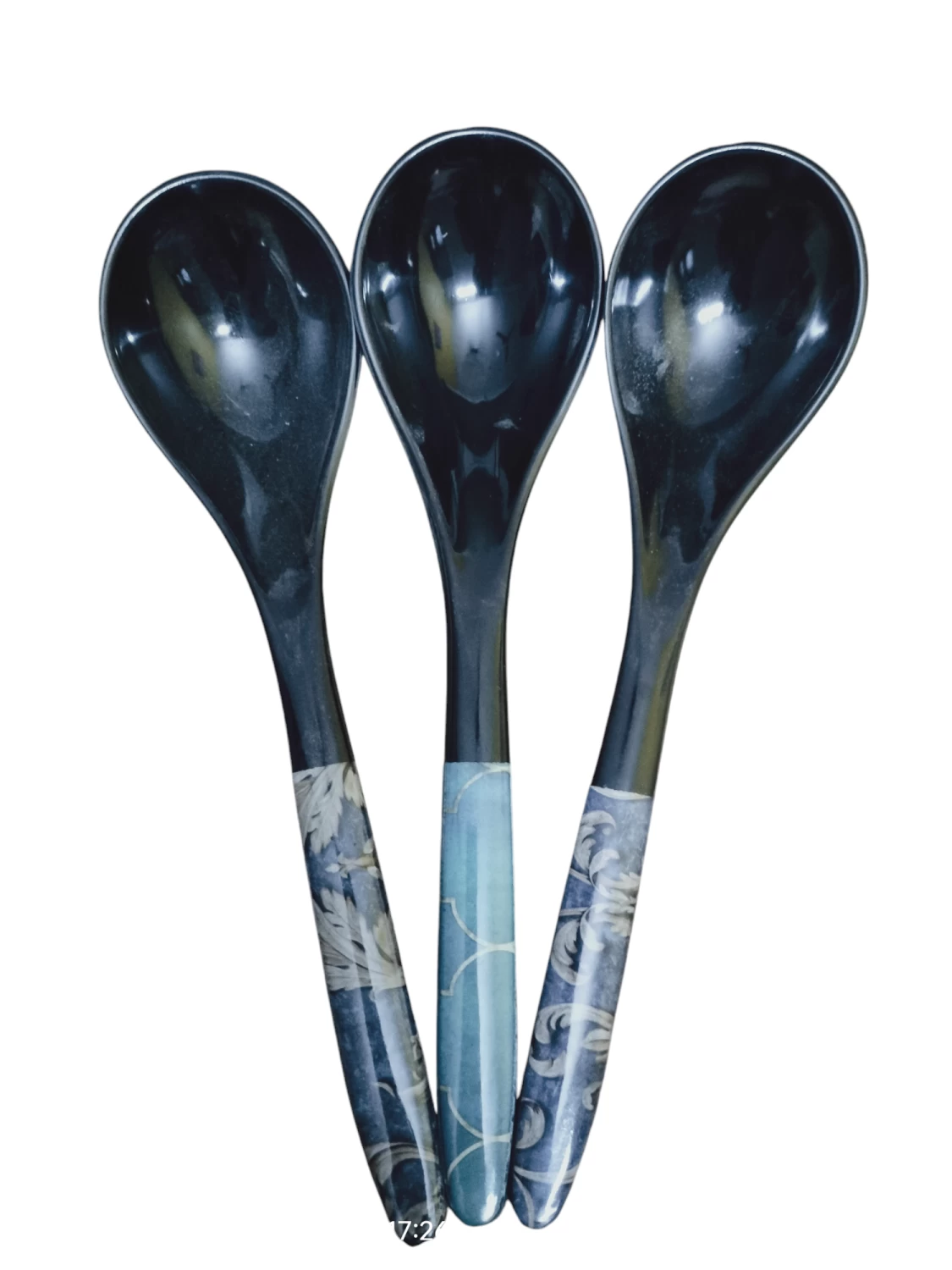 Melamine serving spoon pack of 3 black colour