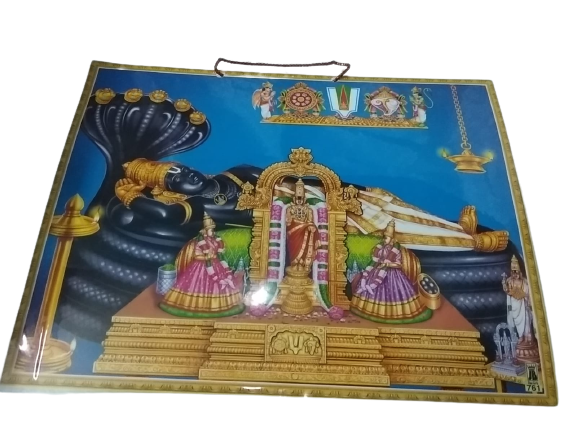 Photo Frame Lord  1, Lord Ranganathaswamy Photo Total 3  combo Photo Laminations (Length : 9 inch/height : 12 inch)  Total 3 photo